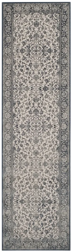 Arlo Home Woven Area Rug, NBL659-7280, Dark Blue/Ivory,  2' 2" X 8'