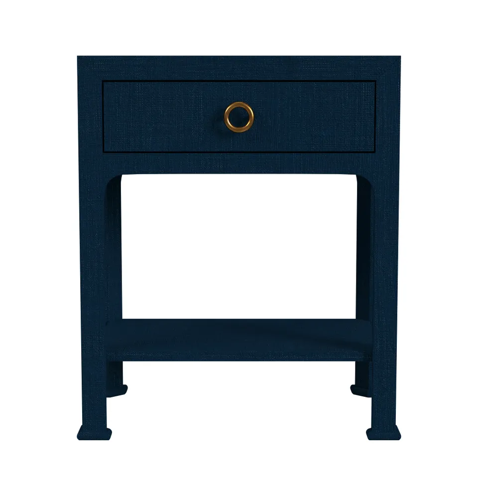 Chatham Navy Raffia Nightstand