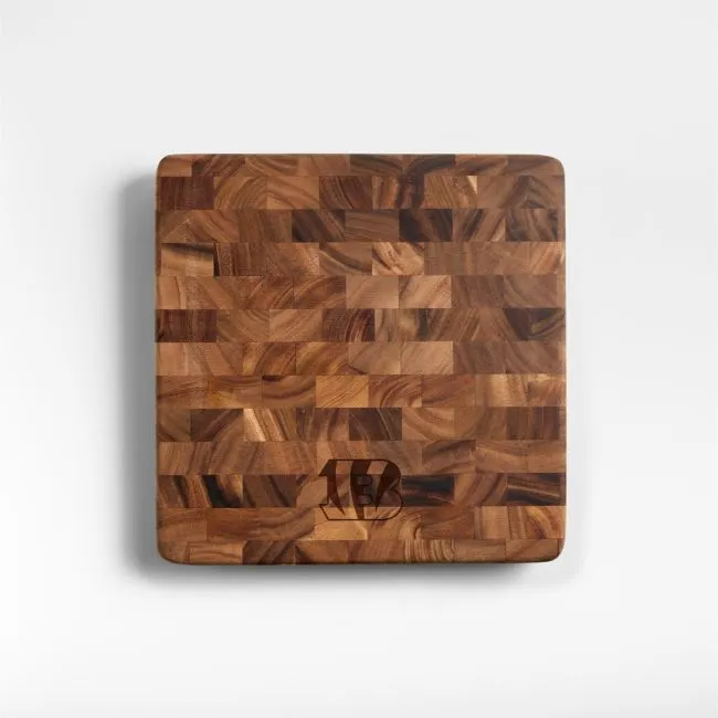 NFL Cincinnati Bengals Square End Grain Cutting Board