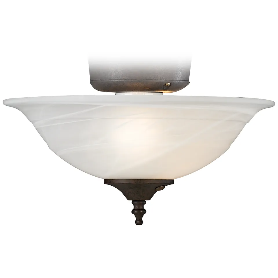 Alabaster Bowl Multi Cap Finish Pull Chain LED Light Kit