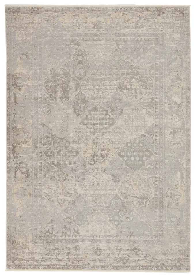 Lourdes Trellis Gray/ Cream Area Rug (7'10"X10'10")