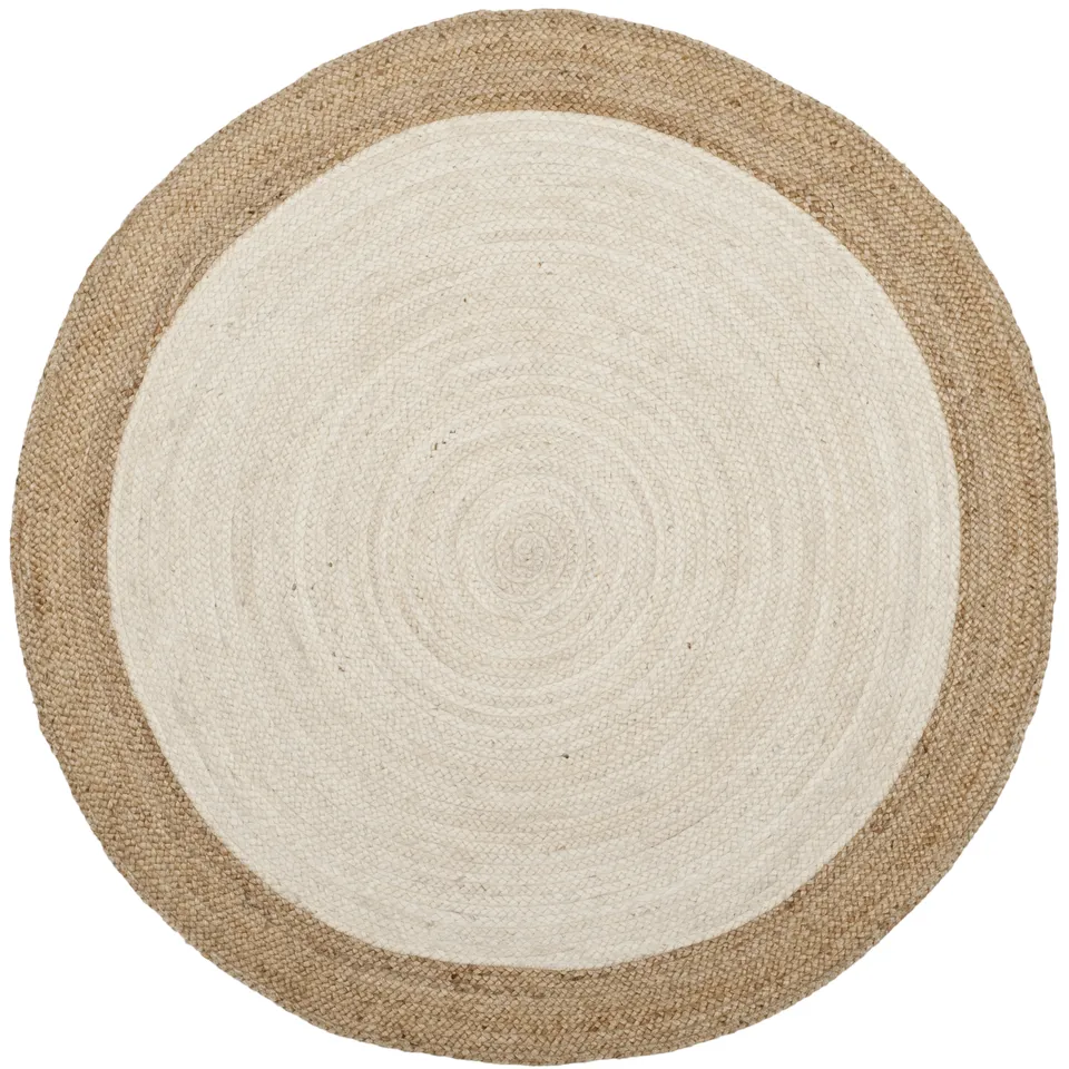 Arlo Home Hand Woven Area Rug, NF801M, Ivory/Natural,  6' X 6' Round