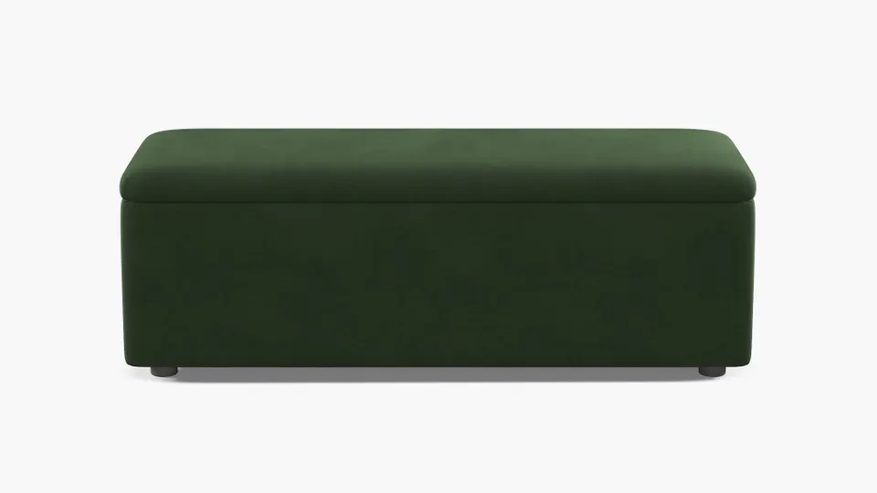 Classic Storage Bench, Emerald Luxe Velvet