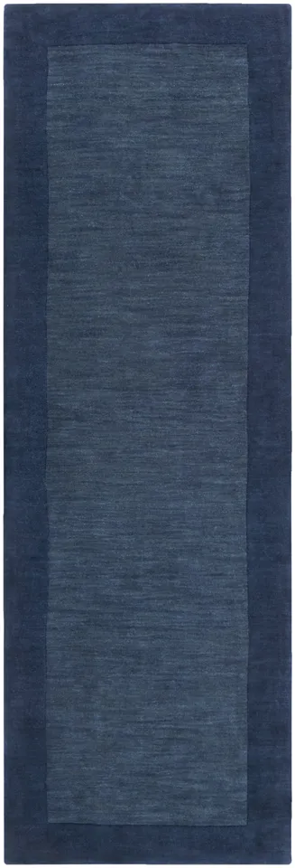 Mystique Blue Indoor 2'6" x 8' Handmade Rug