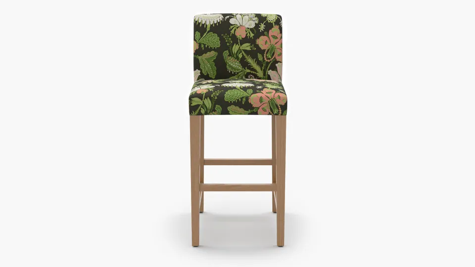 Signature Dining Bar Stool, Coral Onyx Rossetta, Natural Square Tapered Leg