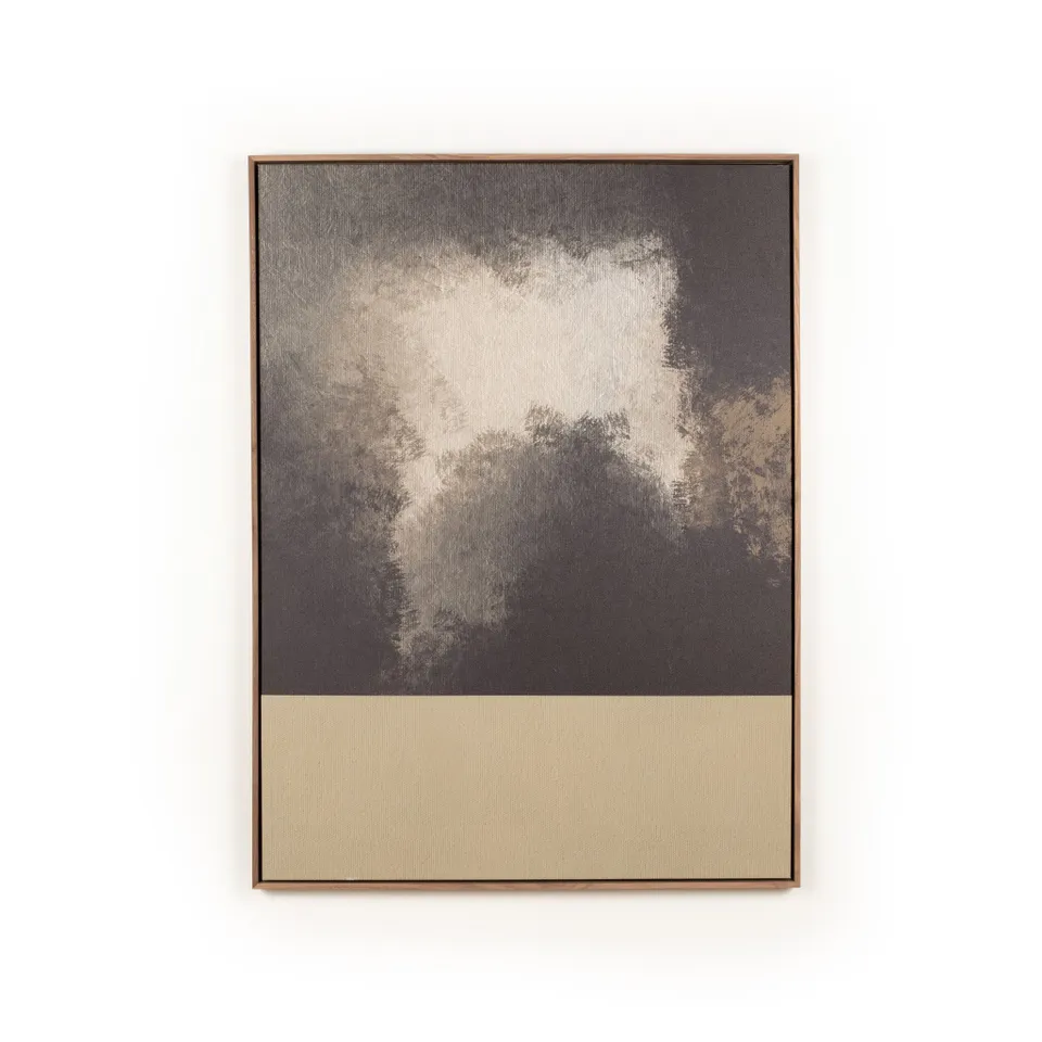 Mountains by Shatha Al Dafai - Rustic Walnut Floater