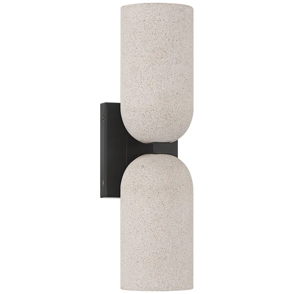 Possini Euro Amalfi 15" High Black and Cement 2-Light LED Wall Sconce