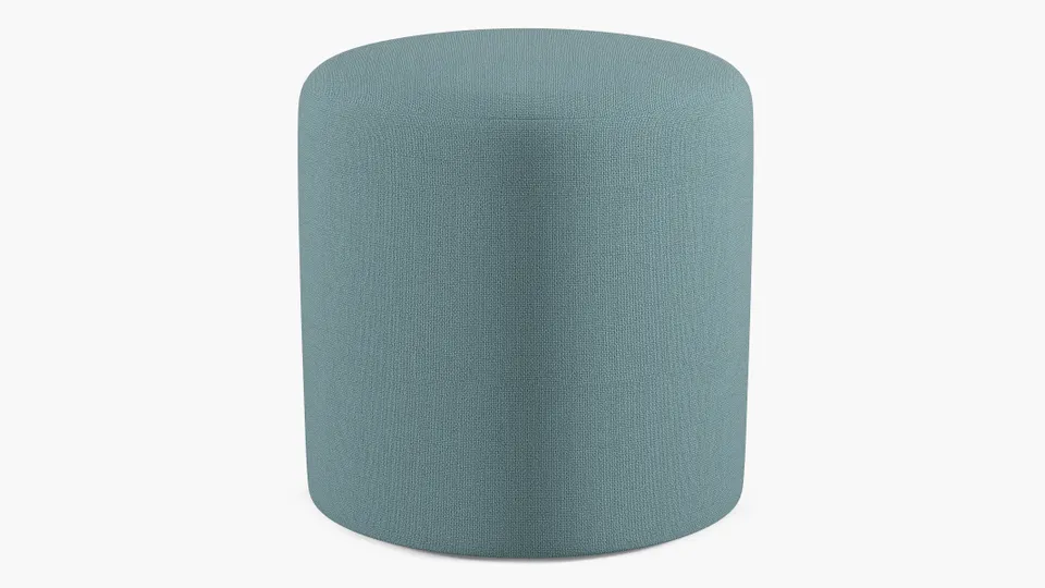 Drum Ottoman, Seaglass Everyday Linen