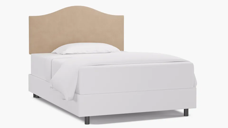 Camelback Headboard, Pearl Classic Velvet, Full