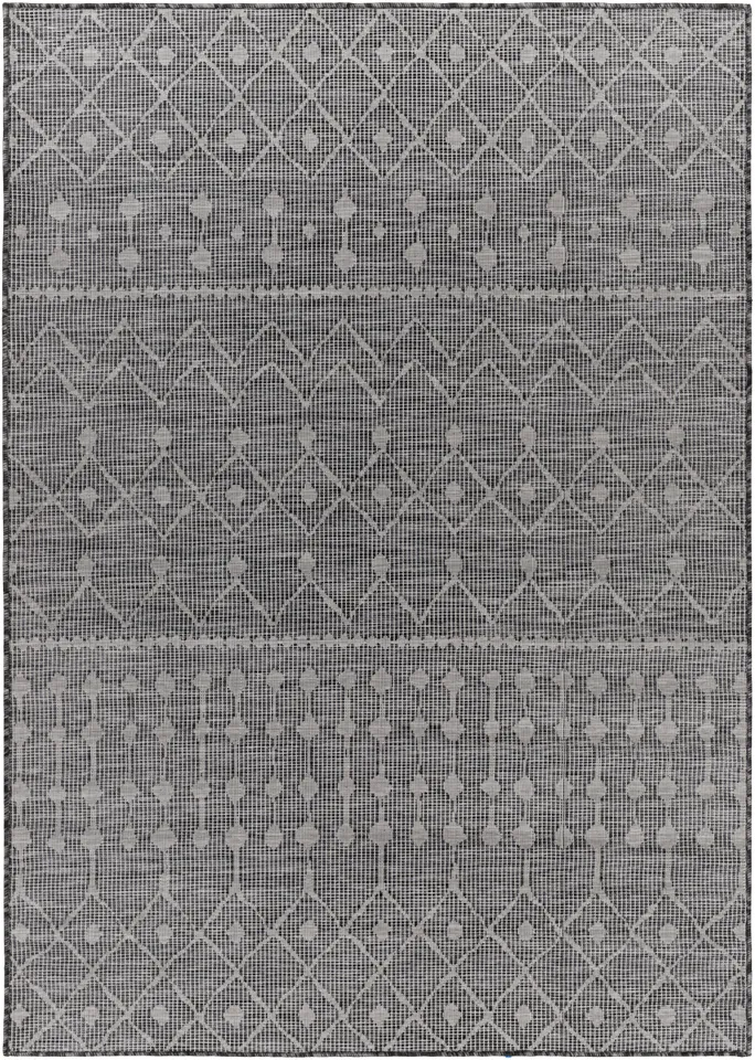 Pasadena Gray Outdoor 2'6" x 7'3" Machine Woven Rug