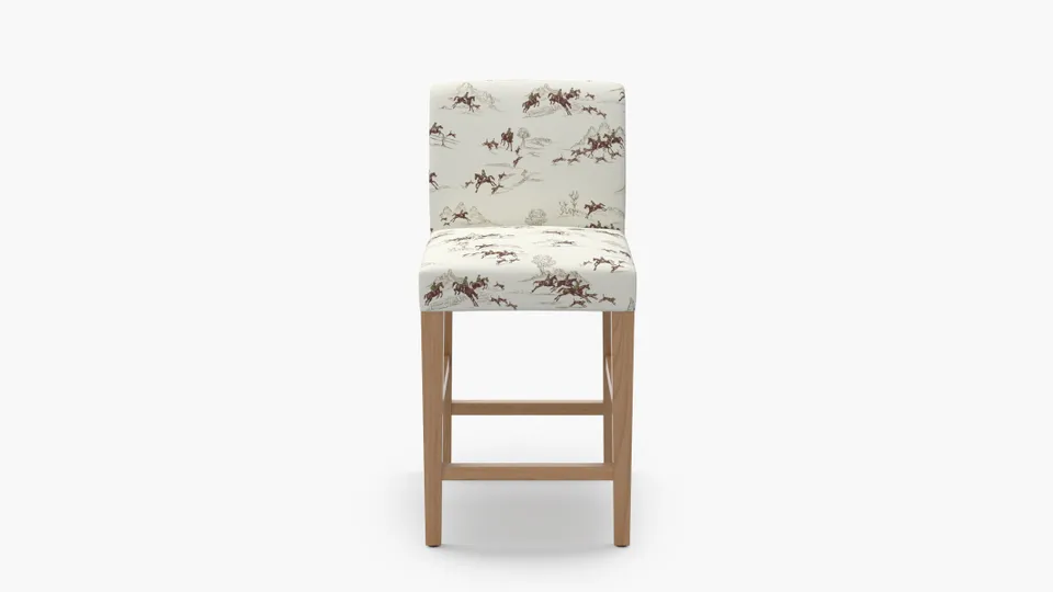 Signature Dining Counter Stool, Green Cotswold Hunt, Natural Square Tapered Leg