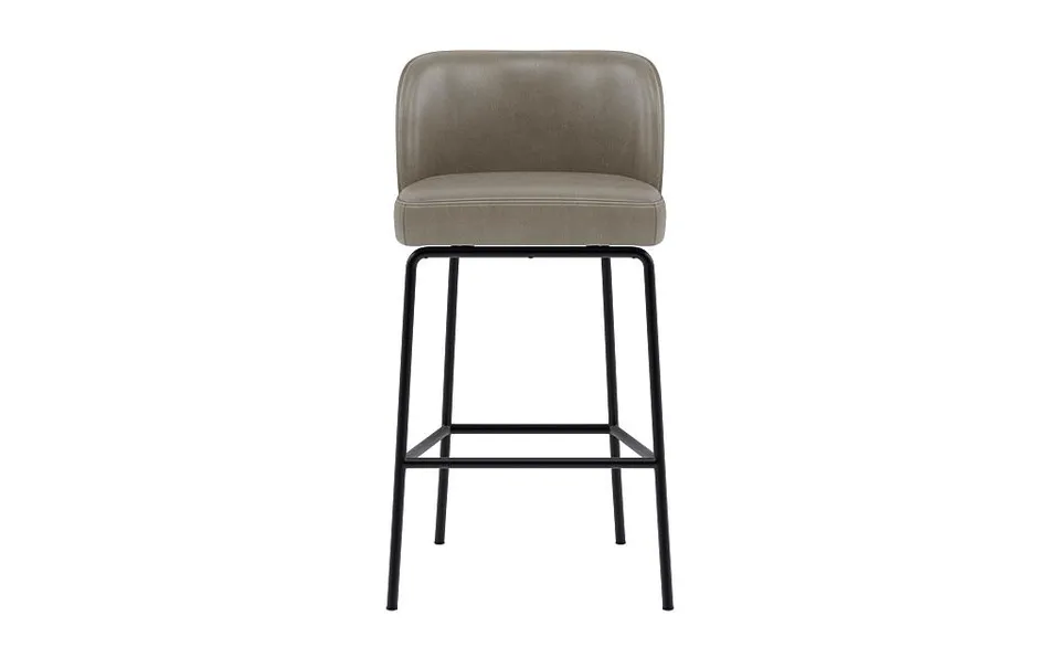 Graham Leather Metal Framed Upholstered Bar Stool