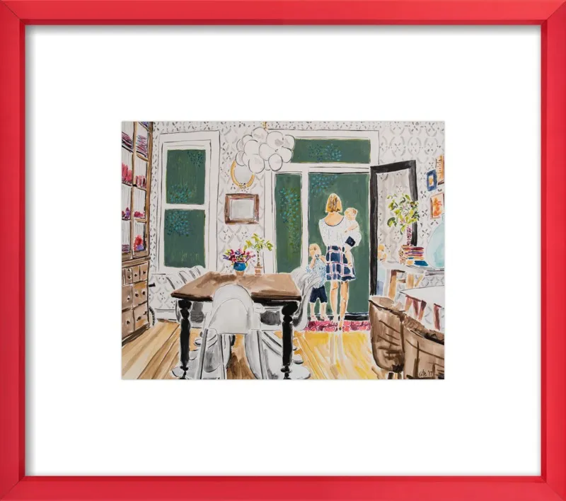 Dining Room with Wallpaper by Kate Lewis for Artfully Walls