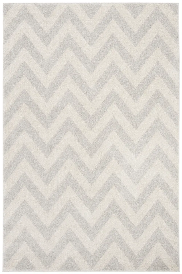 Arlo Home Indoor/Outdoor Woven Area Rug, AMT419B, Light Grey/Beige,  5' X 8'