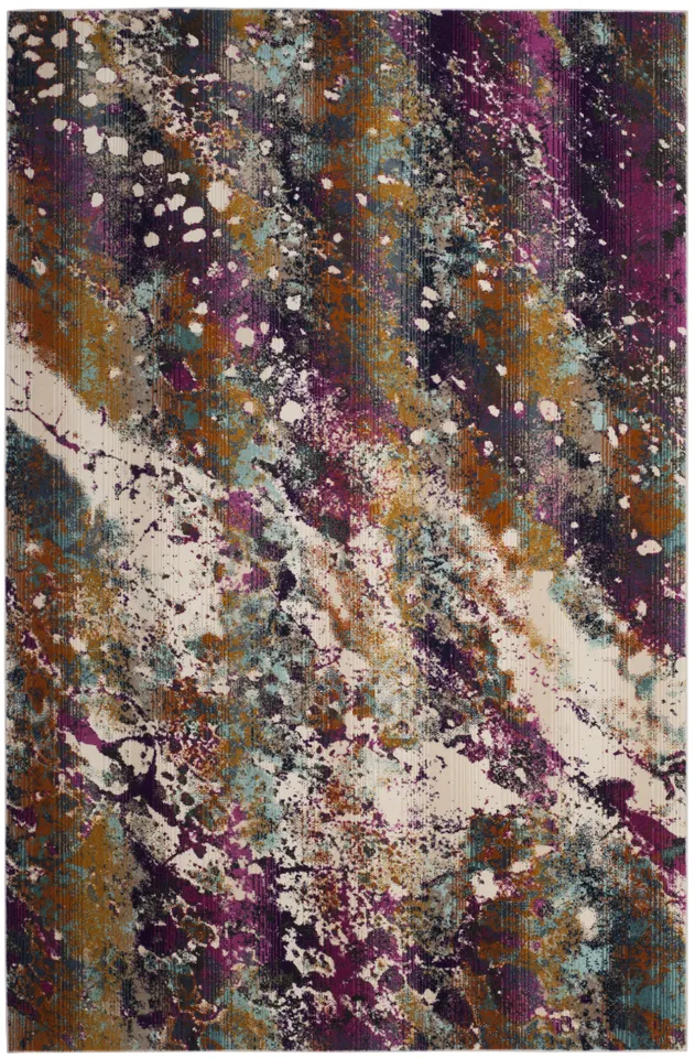 Arlo Home Woven Area Rug, RAD111A, Cream/Magenta,  3' 3" X 5'