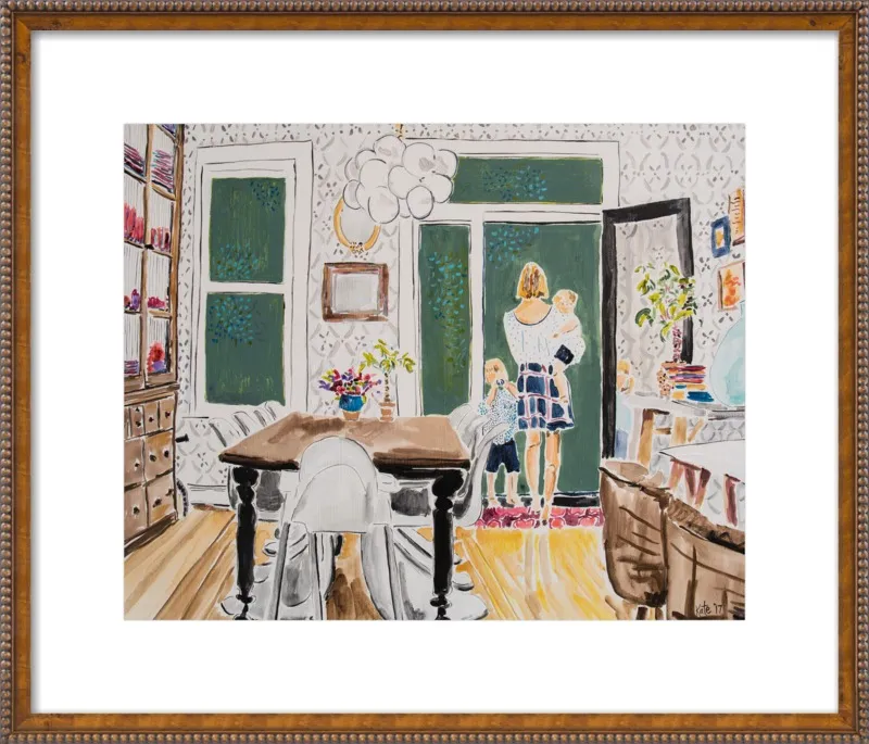 Dining Room with Wallpaper by Kate Lewis for Artfully Walls