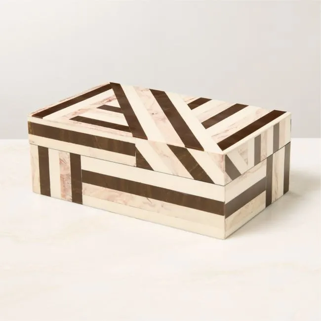 Finn Black and White Resin Storage Box Large