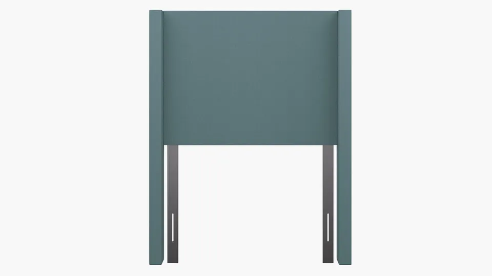 Modern Wingback Headboard, Seaglass Everyday Linen, Twin