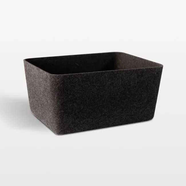 SortJoy Wide Carbon Sculpted Storage Bin, Set of 3