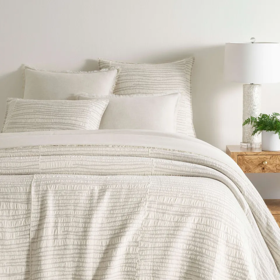 Striae Oatmeal Matelasse Coverlet