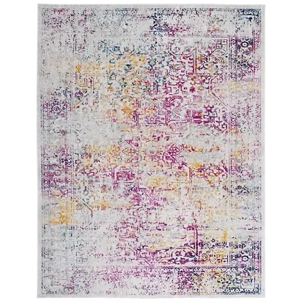 Evermere Distressed Medallion Navy Area Rug