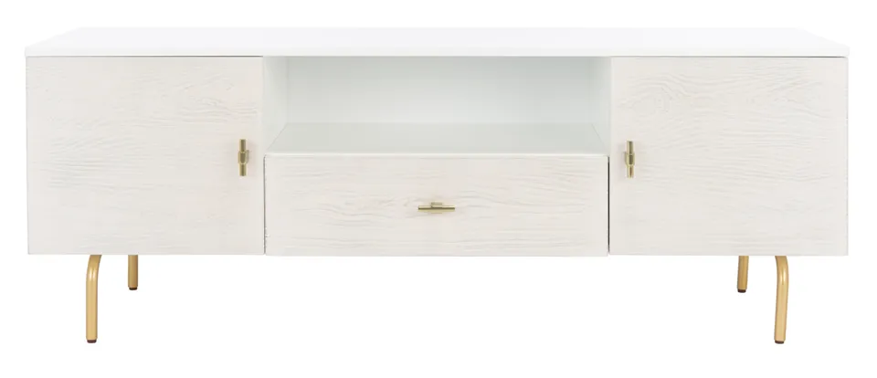 Genevieve Media Stand - White / White Washed