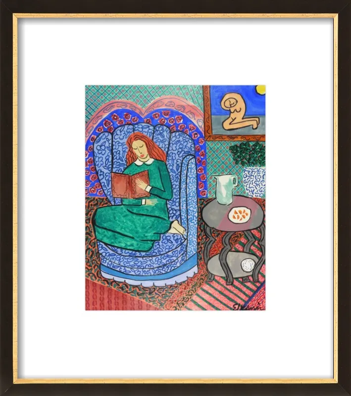 Red Headed Reader by Linda Elksnin for Artfully Walls
