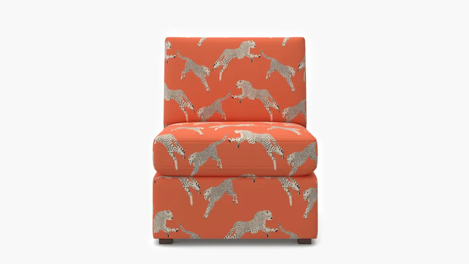Grande Slipper Chair, Henna Cheetah