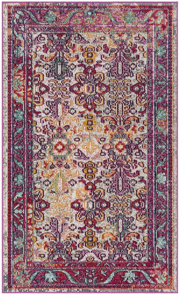Arlo Home Woven Area Rug, CRS506B, Light Blue/Fuchsia,  3' X 5'
