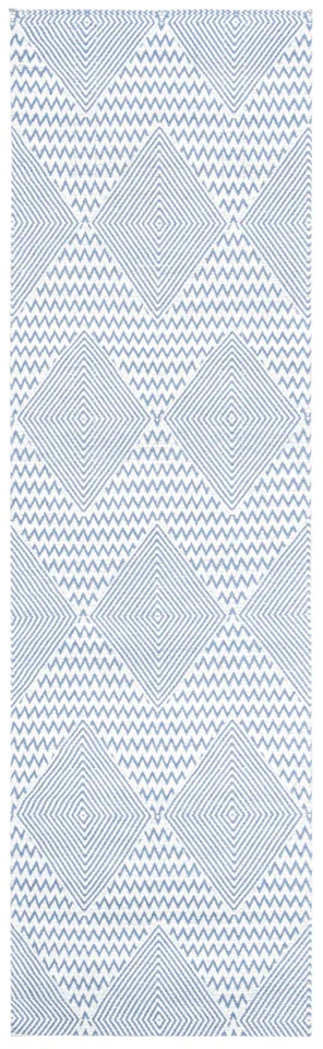 Arlo Home Hand Loomed Area Rug, MRB304L, Dark Blue/Ivory,  2' 3" X 8'