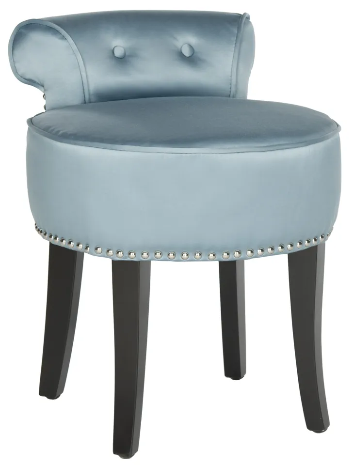 Georgia Vanity Stool - Teal/Espresso
