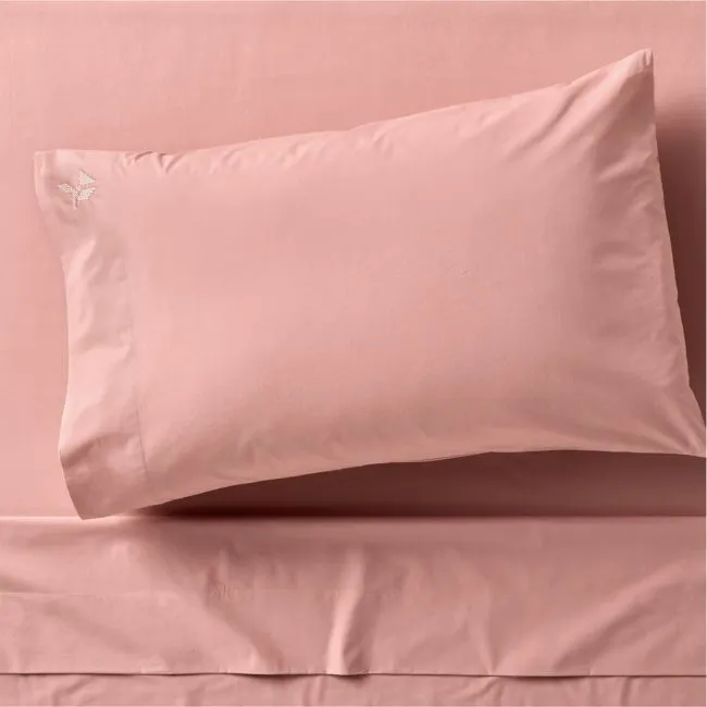 Lake House Cozy Cloud Heirloom Rose 100% Organic Cotton Kids Twin Sheet Set By Sharland England