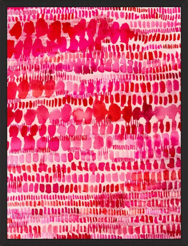Pink and Red Watercolor Patterns Wall Art  by Paula Mills for Artfully Walls