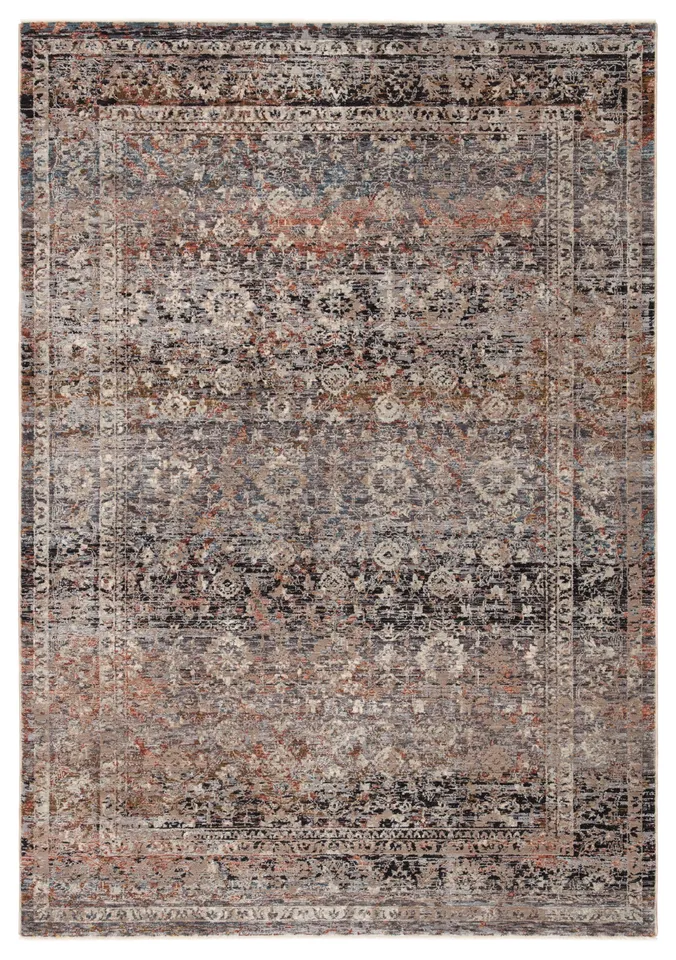 Elio Oriental Gray/ Black Area Rug (6'X9')