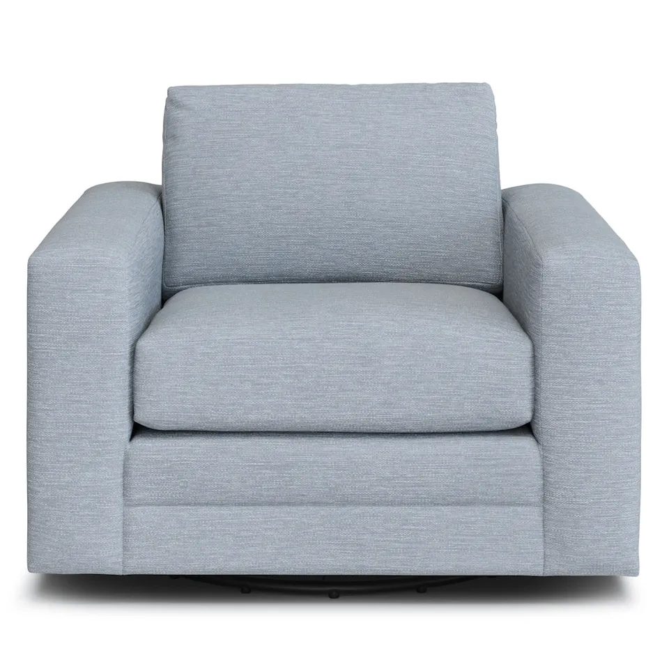 Riley 42" Grand Swivel Chair - Silver Light Blue