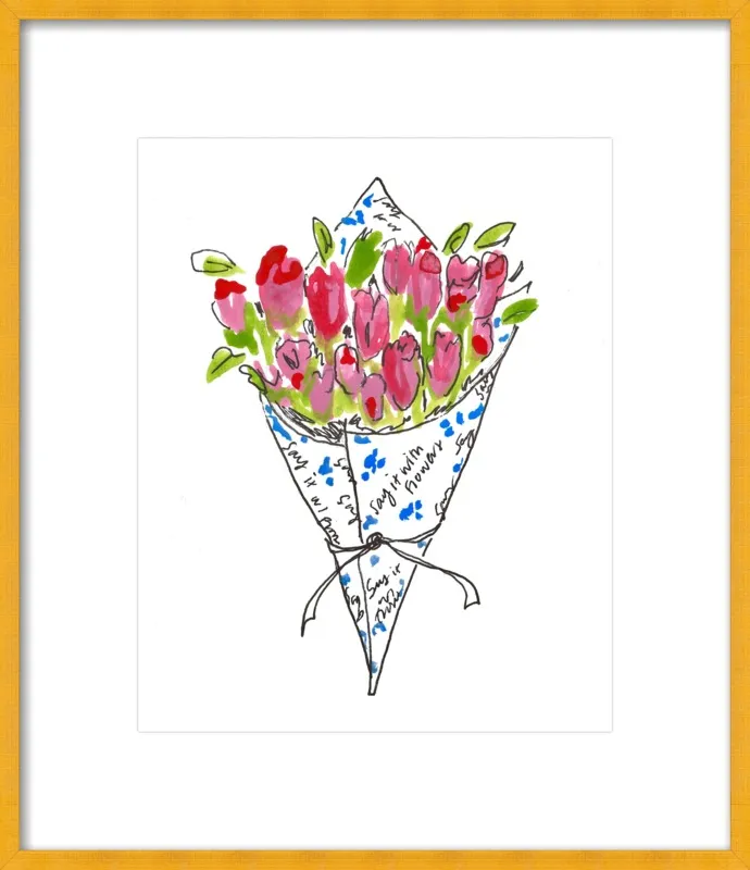 Bodega Flowers in Blue and Pink by Larsen McDowell for Artfully Walls