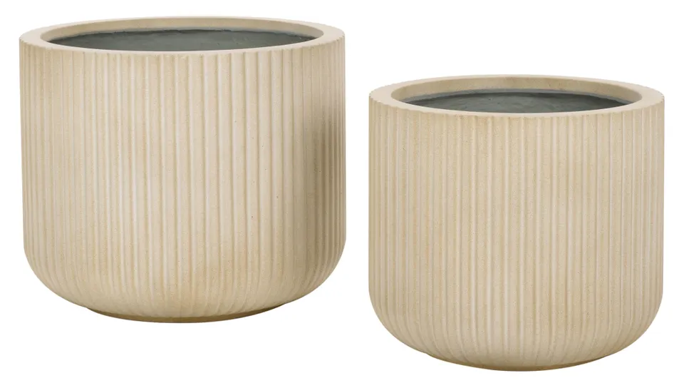 Lucca Planter Pot, Set Of 2 - Beige