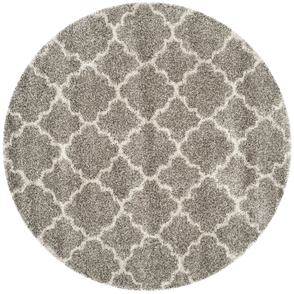 Arlo Home Woven Area Rug, SGH282B, Grey/Ivory,  7' X 7' Round