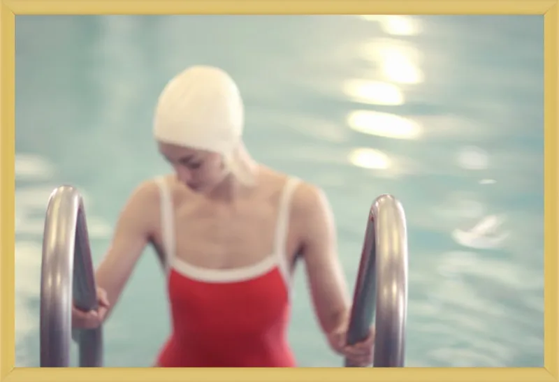 Swimmer in a Red Suit by Lucy Snowe for Artfully Walls