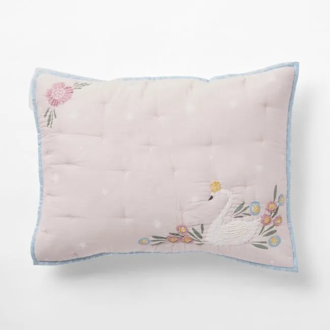 Enchanted Dreams Embroidered Organic Cotton Voile Kids Pillow Sham