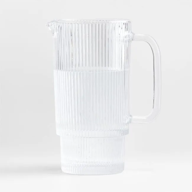 Atwell 52-oz. Ribbed Glass Pitcher