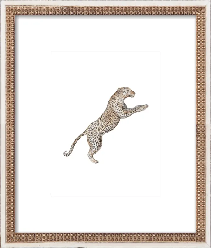 Leaping Leopard Watercolor by Lauren Rogoff for Artfully Walls