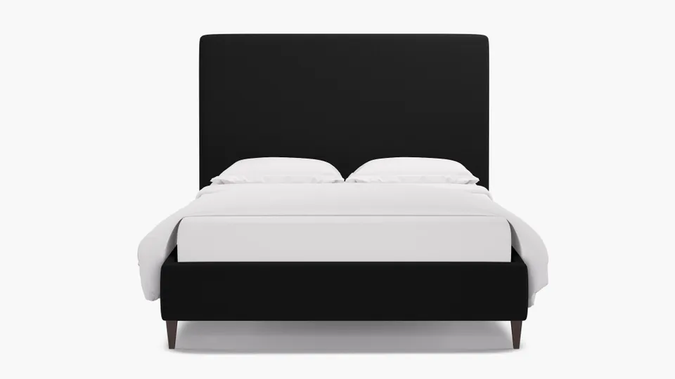Classic Bed, Raven Everyday Linen, Espresso Square Tapered Leg, Full