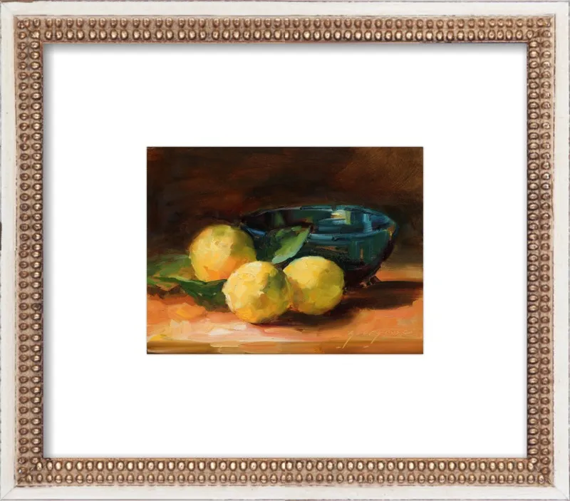 Lemons and Blue Bowl by Georgesse Gomez for Artfully Walls