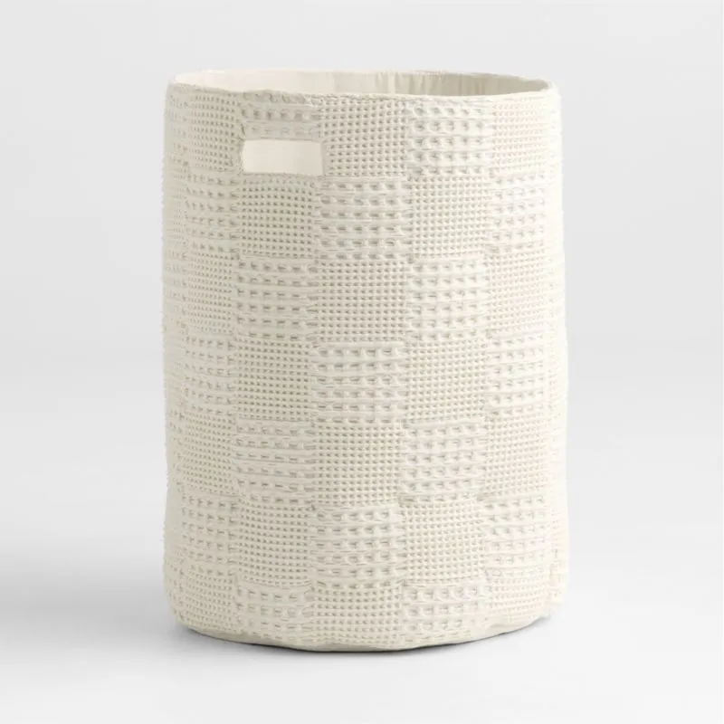 Nella Cream Organic Cotton Waffle Weave Kids Hamper with Handles