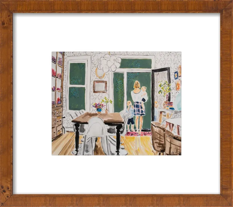 Dining Room with Wallpaper by Kate Lewis for Artfully Walls
