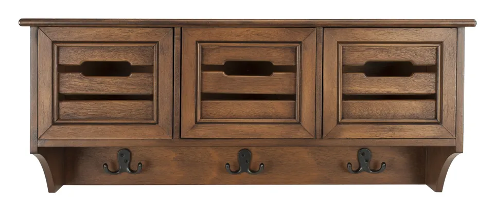 Leon Hanging 3 Drawer Wall Rack - Honey