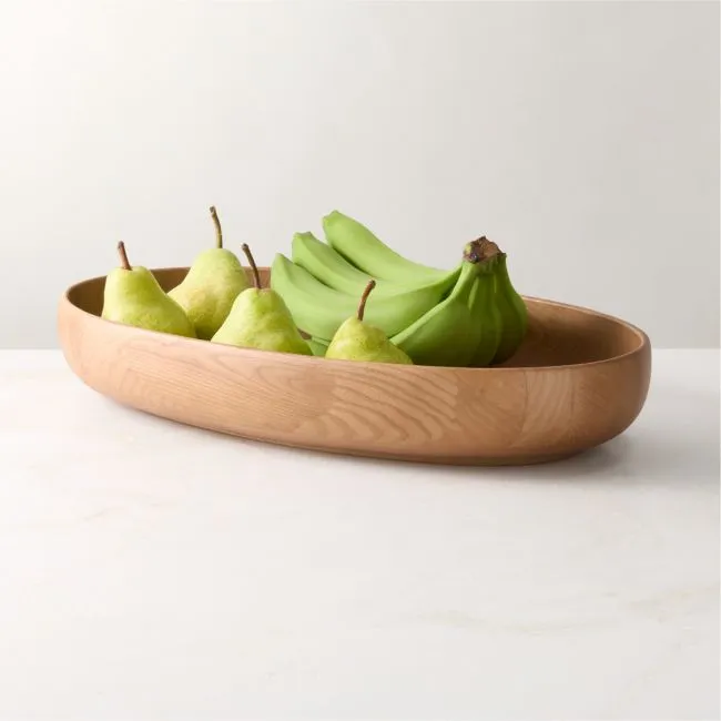 Mori Oval Ash Wood Serving Bowl