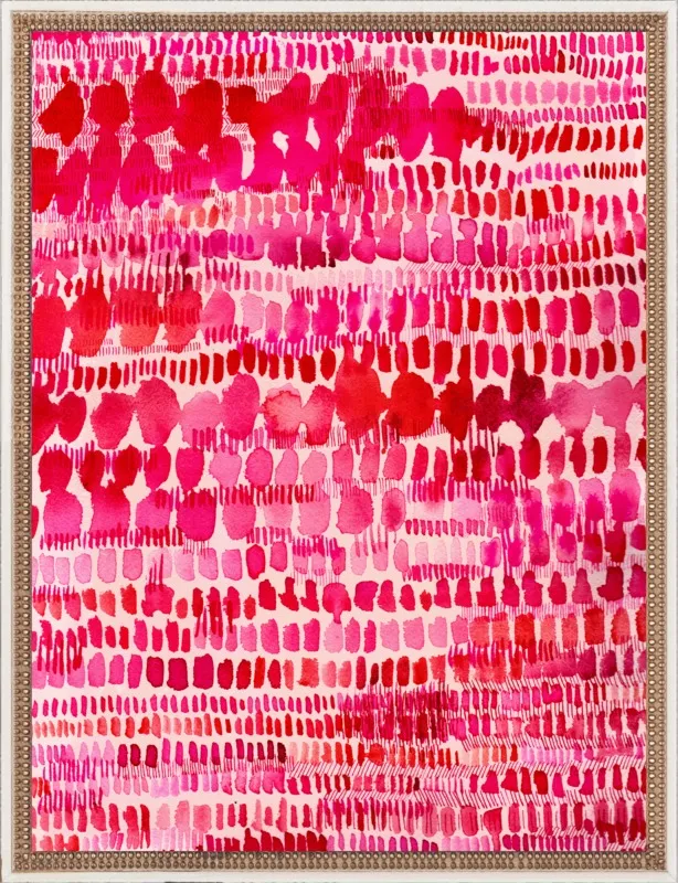 Pink and Red Watercolor Patterns Wall Art  by Paula Mills for Artfully Walls