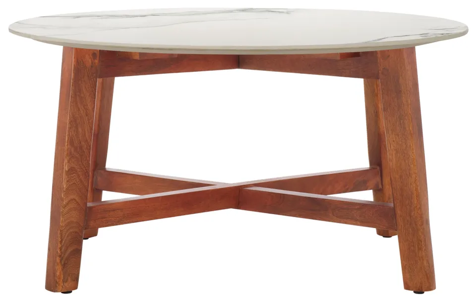 Samie Coffee Table - White/Walnut